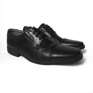Clarks Oxford Black Leather Lace Up Dress Shoes Mens Size 10.5 M